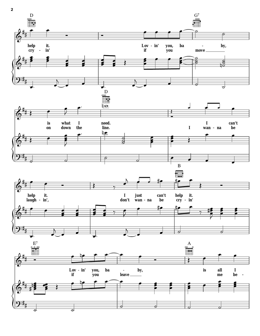 I Just Can't Help It Acoustic Guitar scores gallery preview page 2