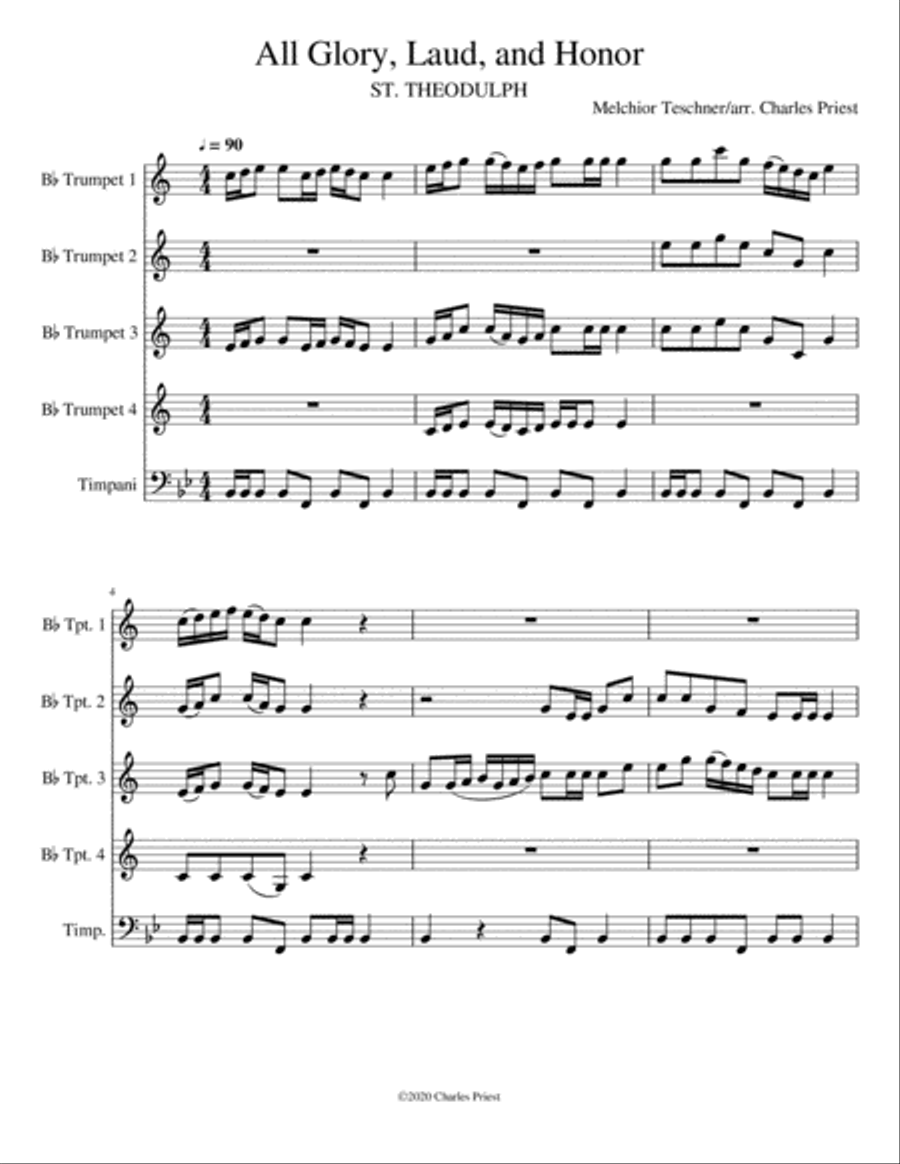 All Glory, Laud and Honor Small Ensemble scores gallery preview page 1