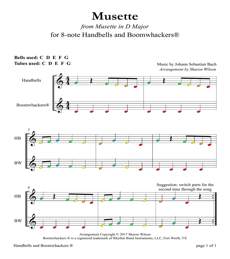 Ten Classical Favorites for 8-note Bells and Boomwhackers® (with Color Coded Notes) image number null