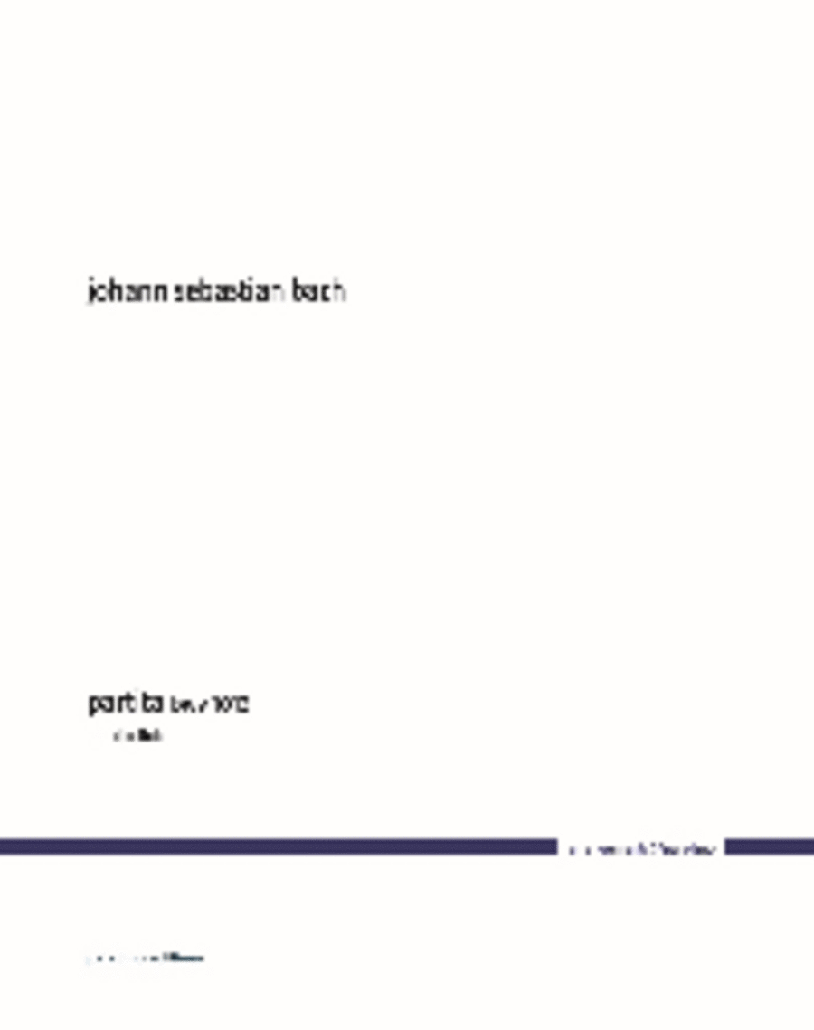 Book cover for Partita, BWV 1013, for Alto Flute