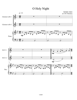 Book cover for O Holy Night (clarinet duet) with piano accompaniment