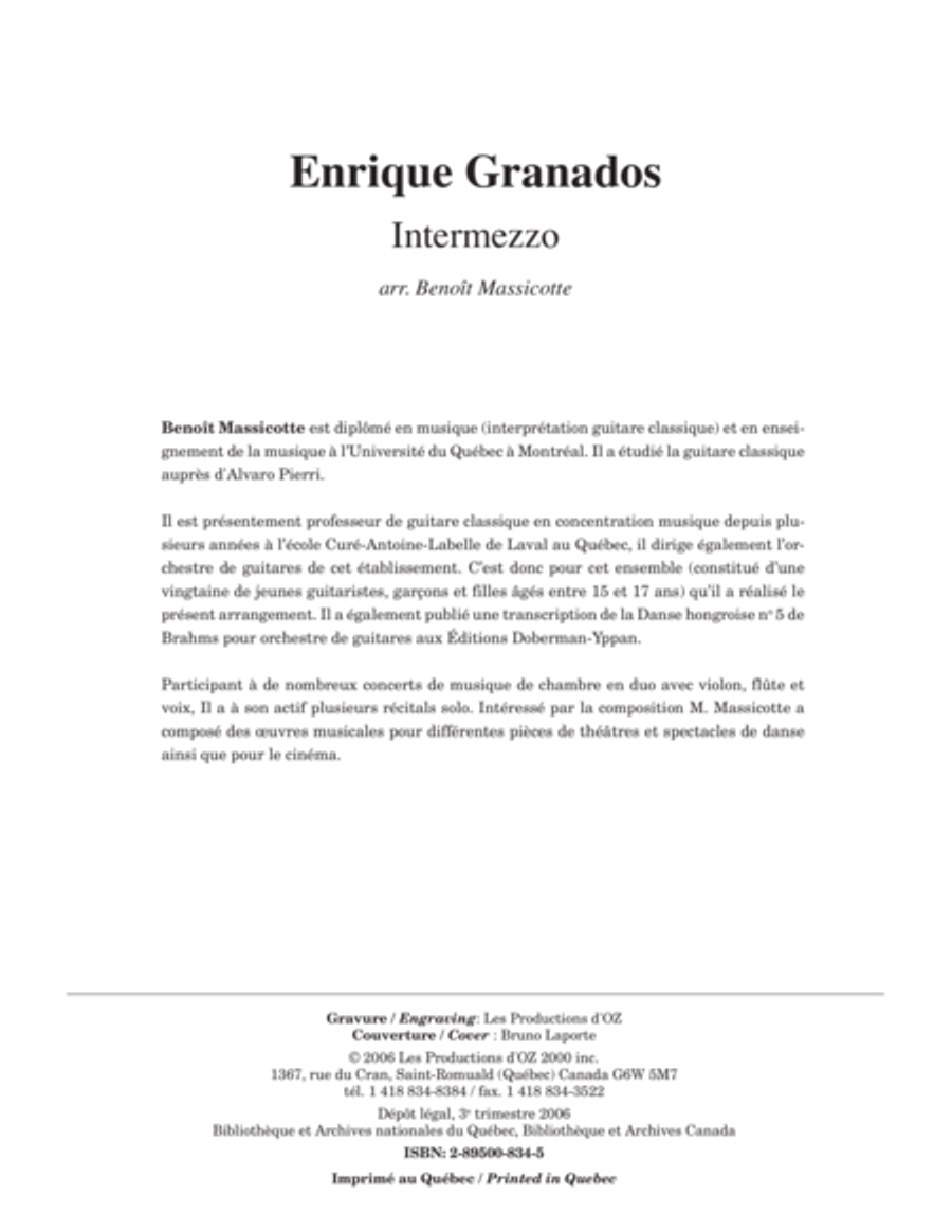 Intermezzo Guitar Ensemble scores gallery preview page 1
