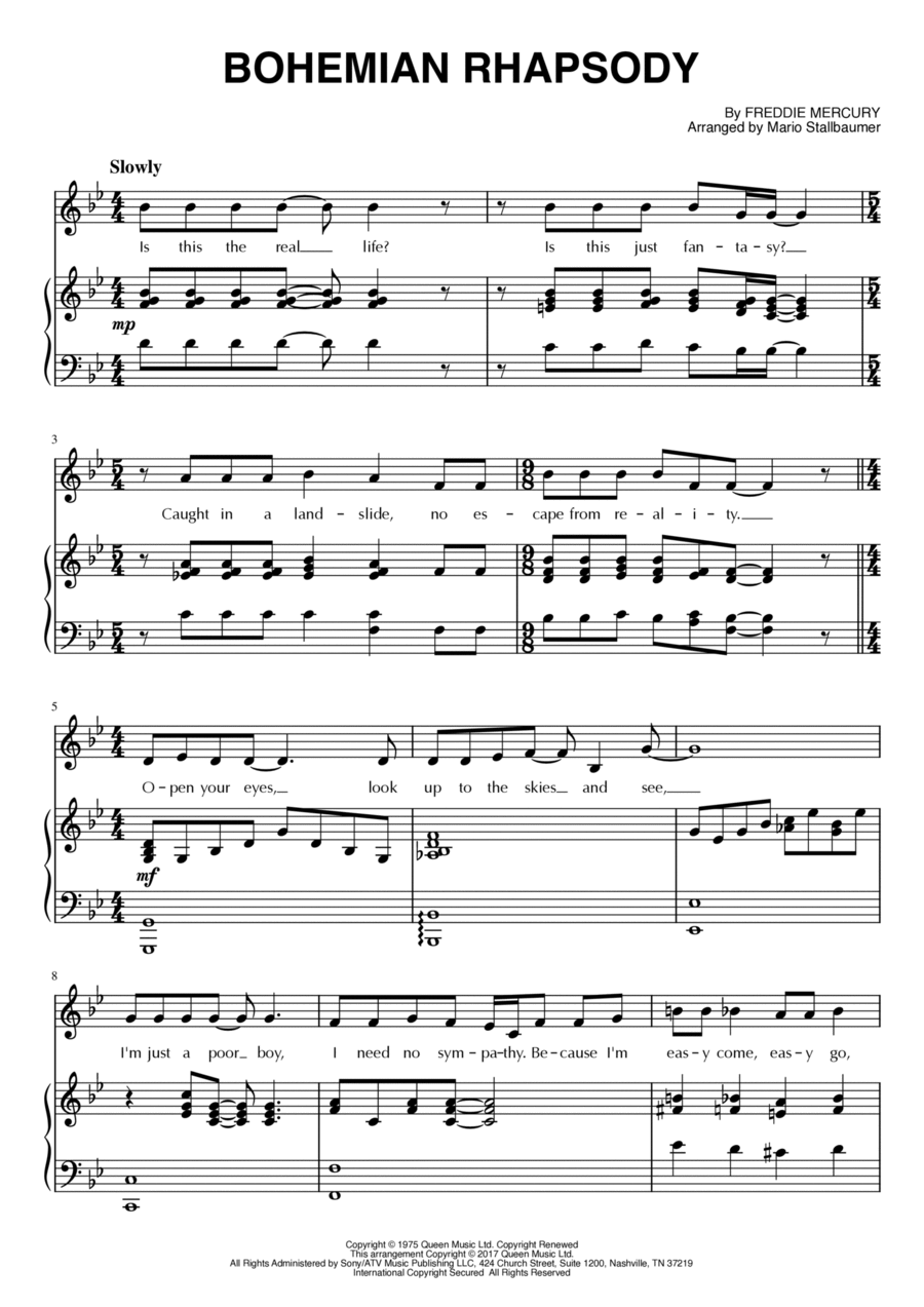 Bohemian Rhapsody Voice scores gallery preview page 1