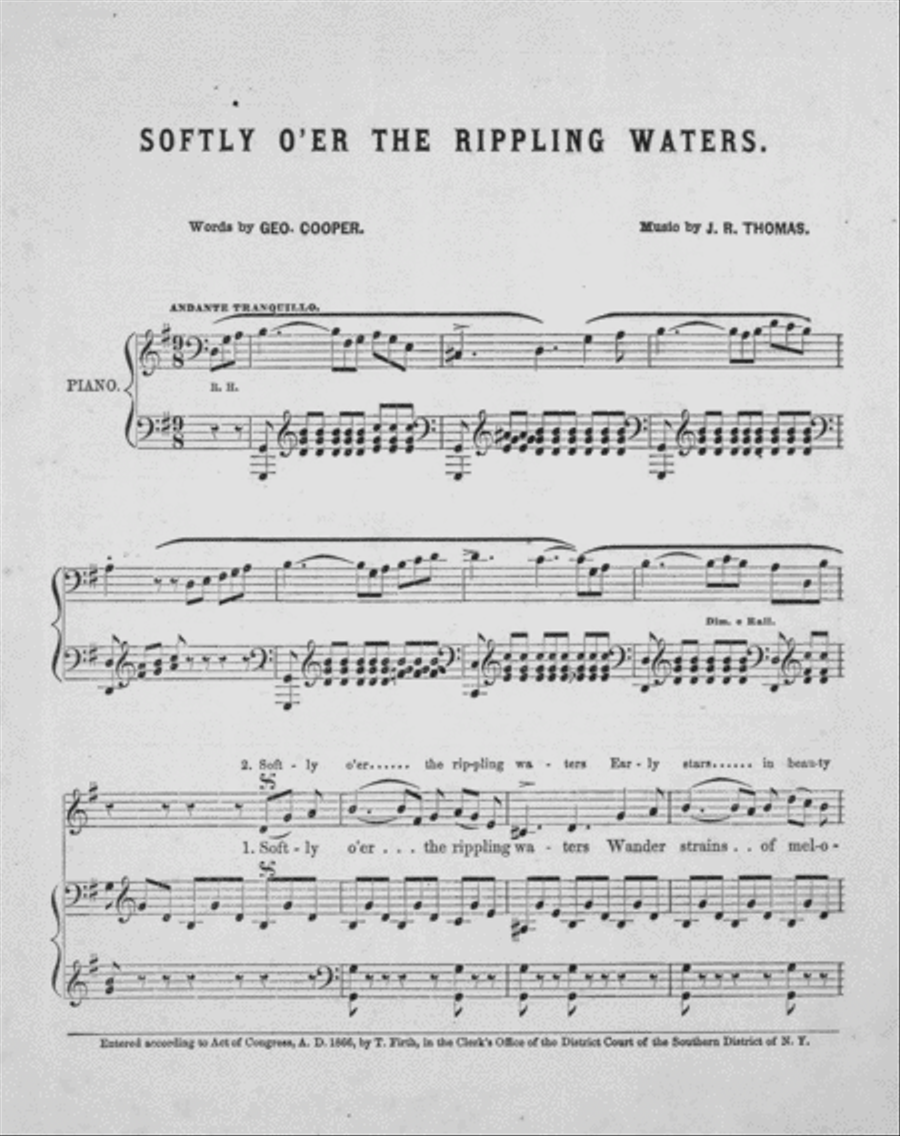Softly O'er the Rippling Waters. Song & Chorus 4-Part scores gallery preview page 2