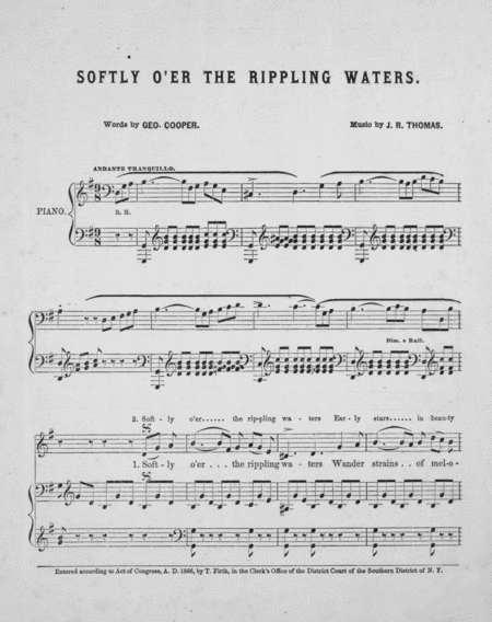 Softly O'er the Rippling Waters. Song & Chorus
