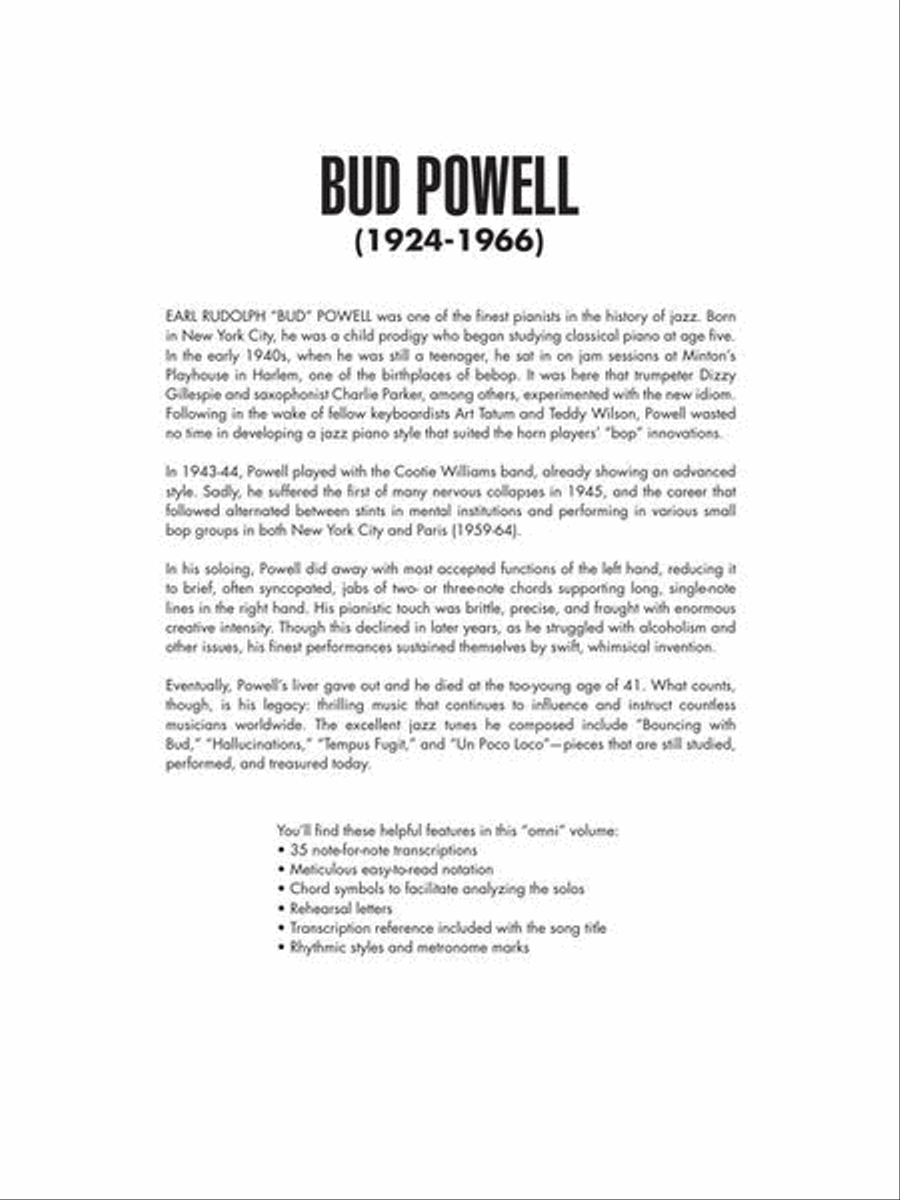 Bud Powell Omnibook Piano scores gallery preview page 3