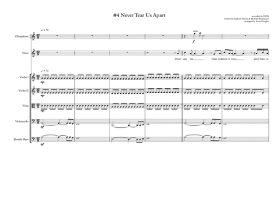 Never Tear Us Apart Large Ensemble scores gallery preview page 2