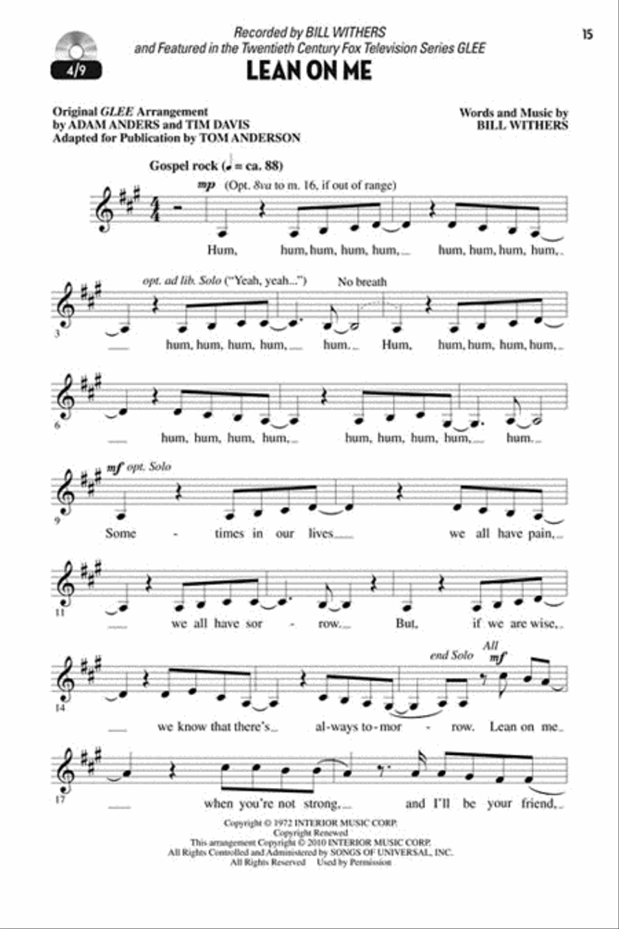 Let's All Sing Songs from Glee Choir scores gallery preview page 2