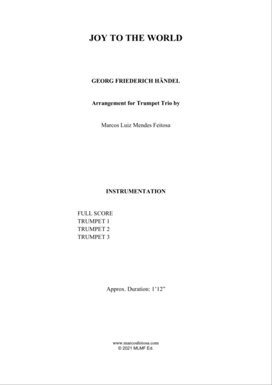 Joy To The World (Cantai Que o Salvador Chegou) - Trumpet Trio Trumpet Trio scores gallery preview page 2