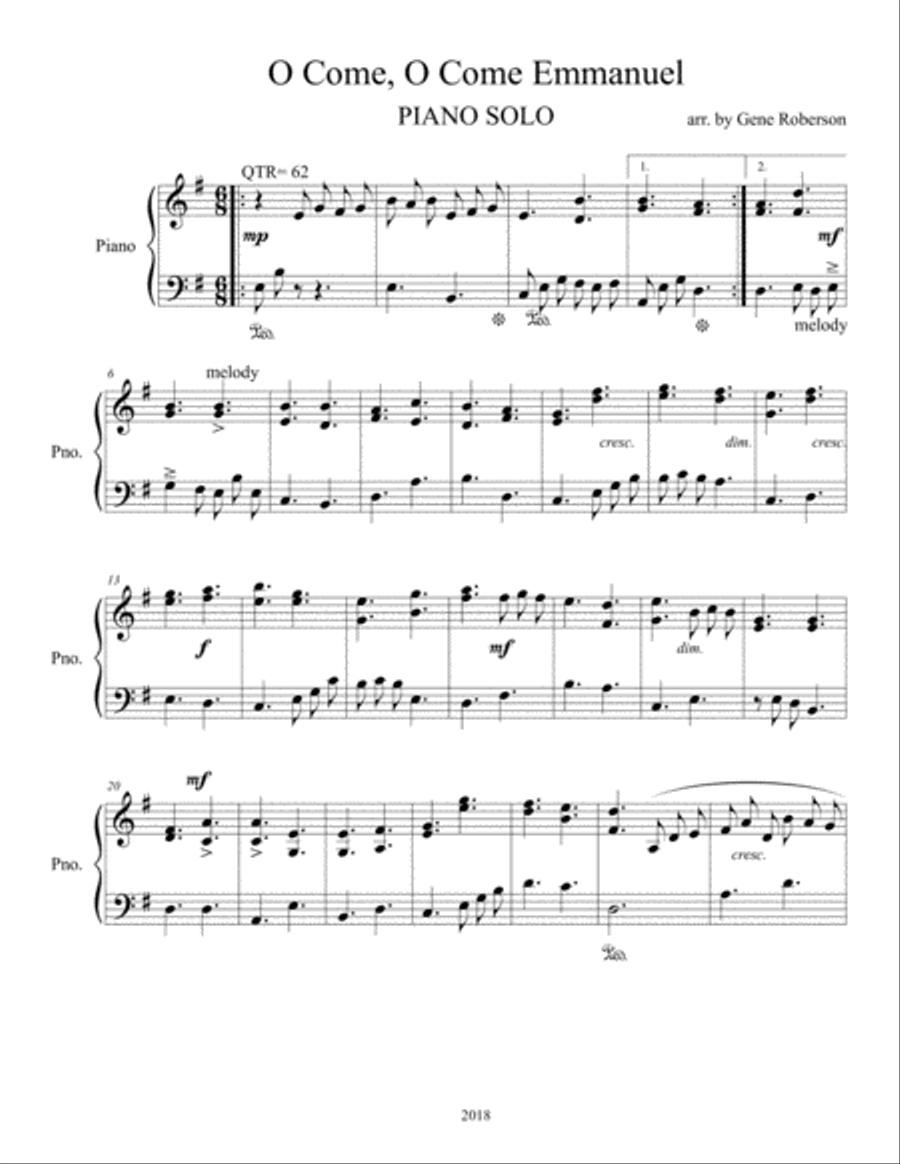 O Come, O Come Emanuel EASY PIANO O Come, O Come Emanuel EASY PIANO Easy Piano scores gallery preview page 2