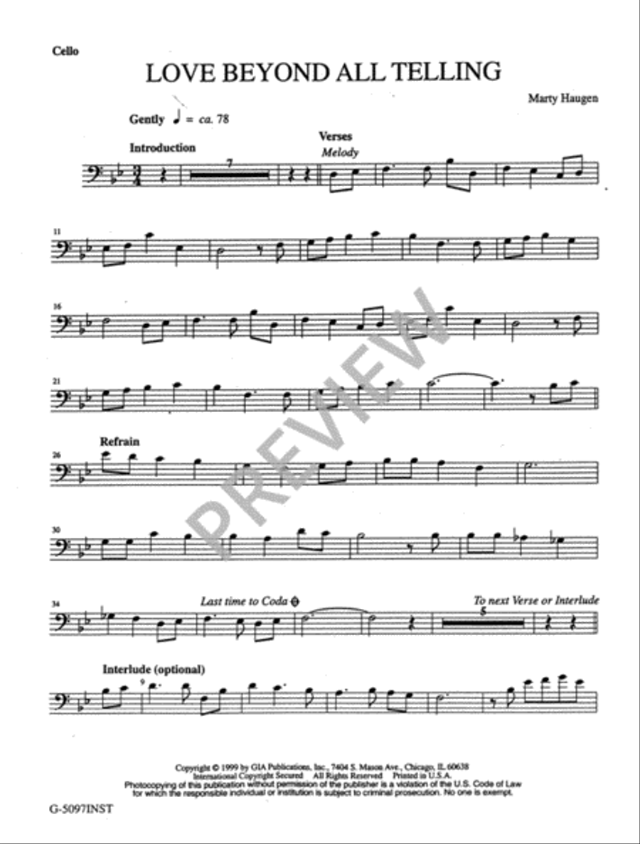 Love beyond All Telling - Instrument edition English Horn scores gallery preview page 3