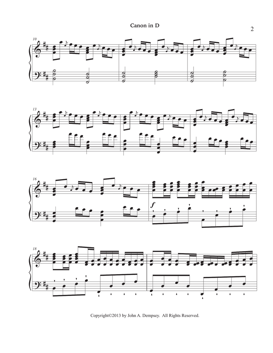 Canon in D (Piano Solo) Piano Solo scores gallery preview page 5