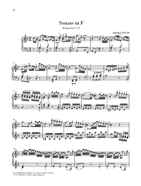 Piano Sonata in F Major, Hob. XVI:23
