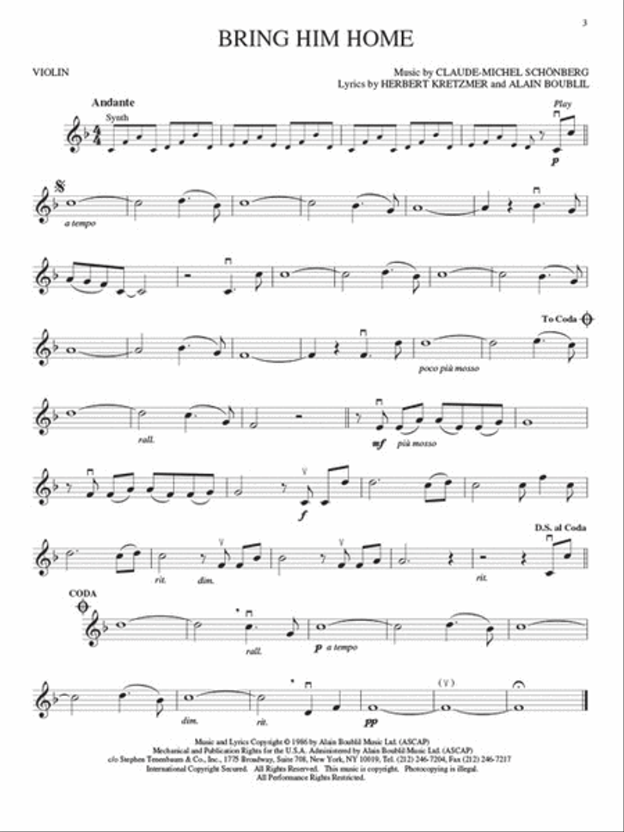 Les Misérables Les Misérables Violin Solo scores gallery preview page 4