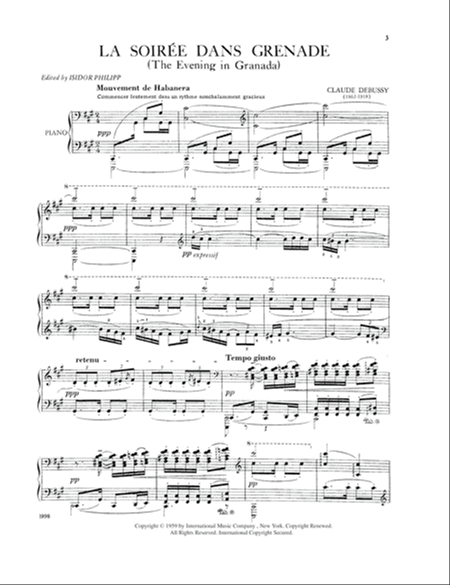 Soiree Dans Grenade (From Estampes) Piano Solo scores gallery preview page 2