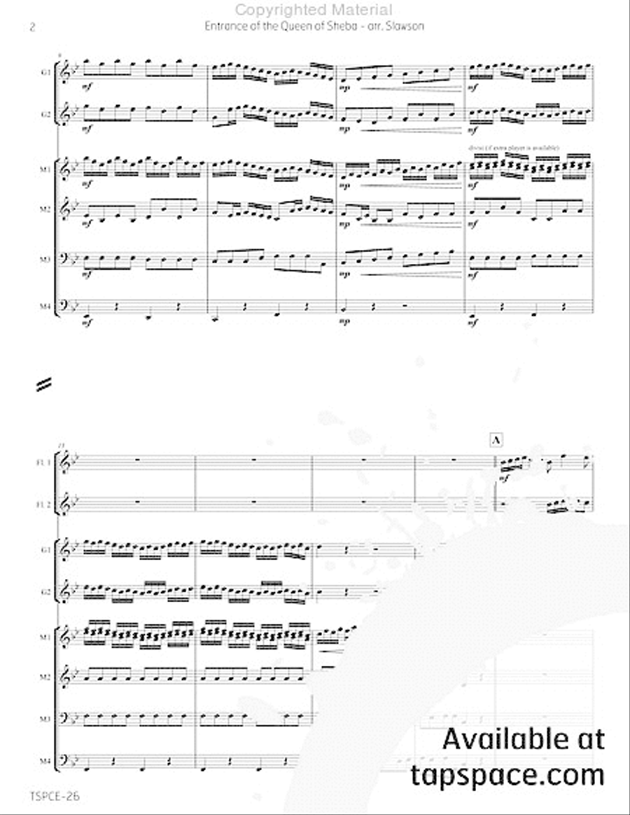 Entrance of the Queen of Sheba Percussion Ensemble scores gallery preview page 7