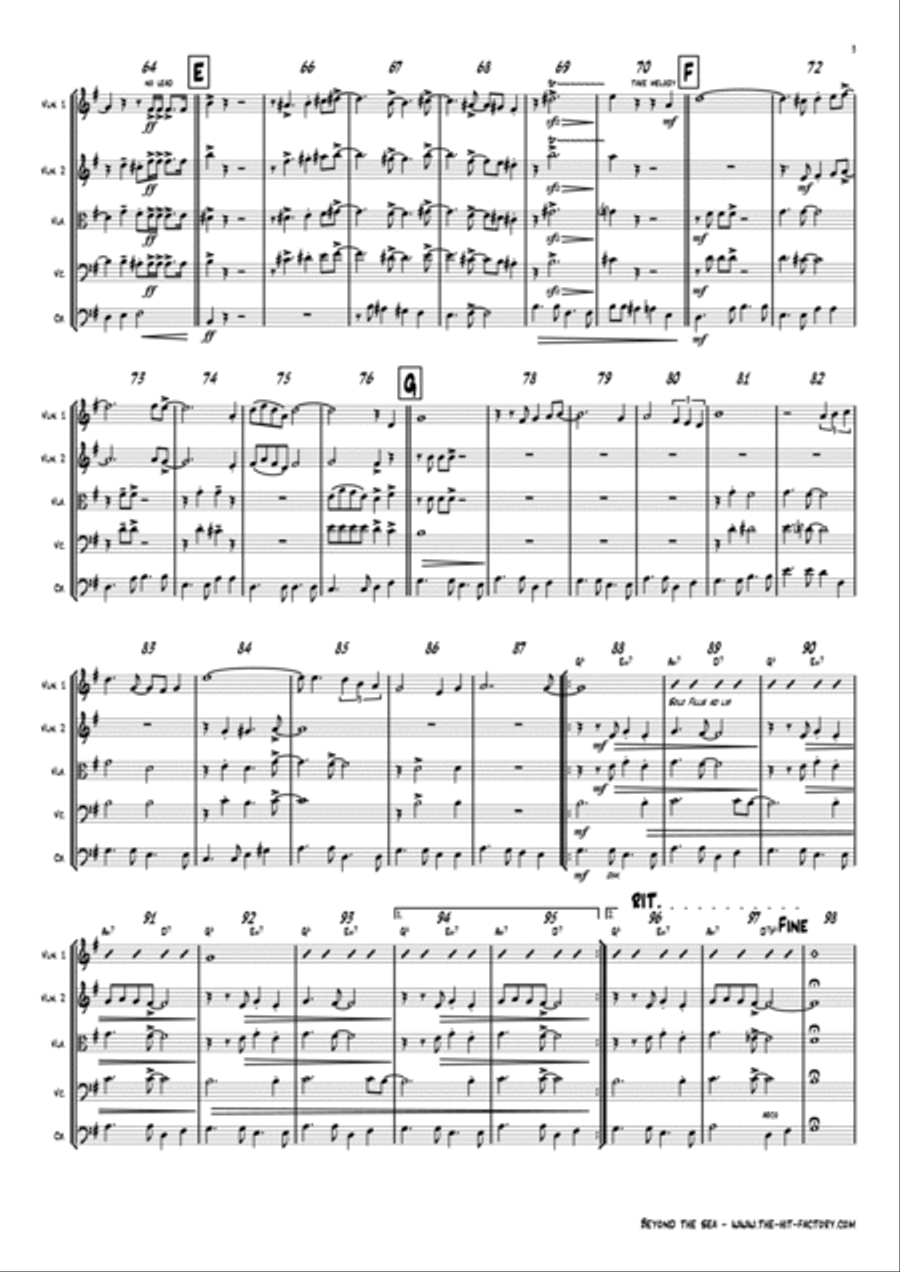 Beyond The Sea String Quartet scores gallery preview page 4