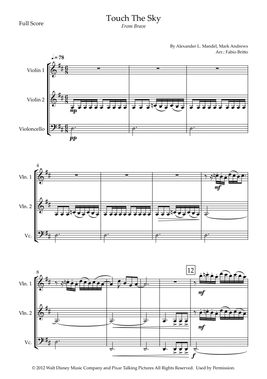 Touch The Sky Touch The Sky String Trio scores gallery preview page 1