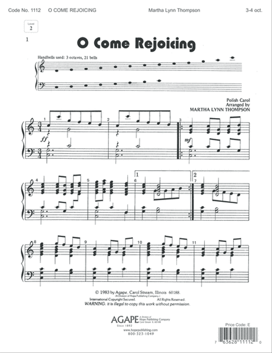 O Come Rejoicing 4-Octaves scores gallery preview page 1
