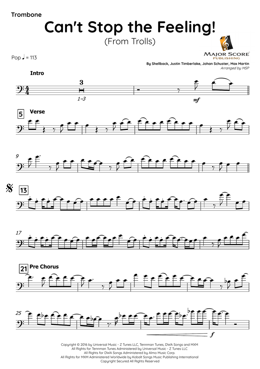 Can't Stop The Feeling! Piano scores gallery preview page 2
