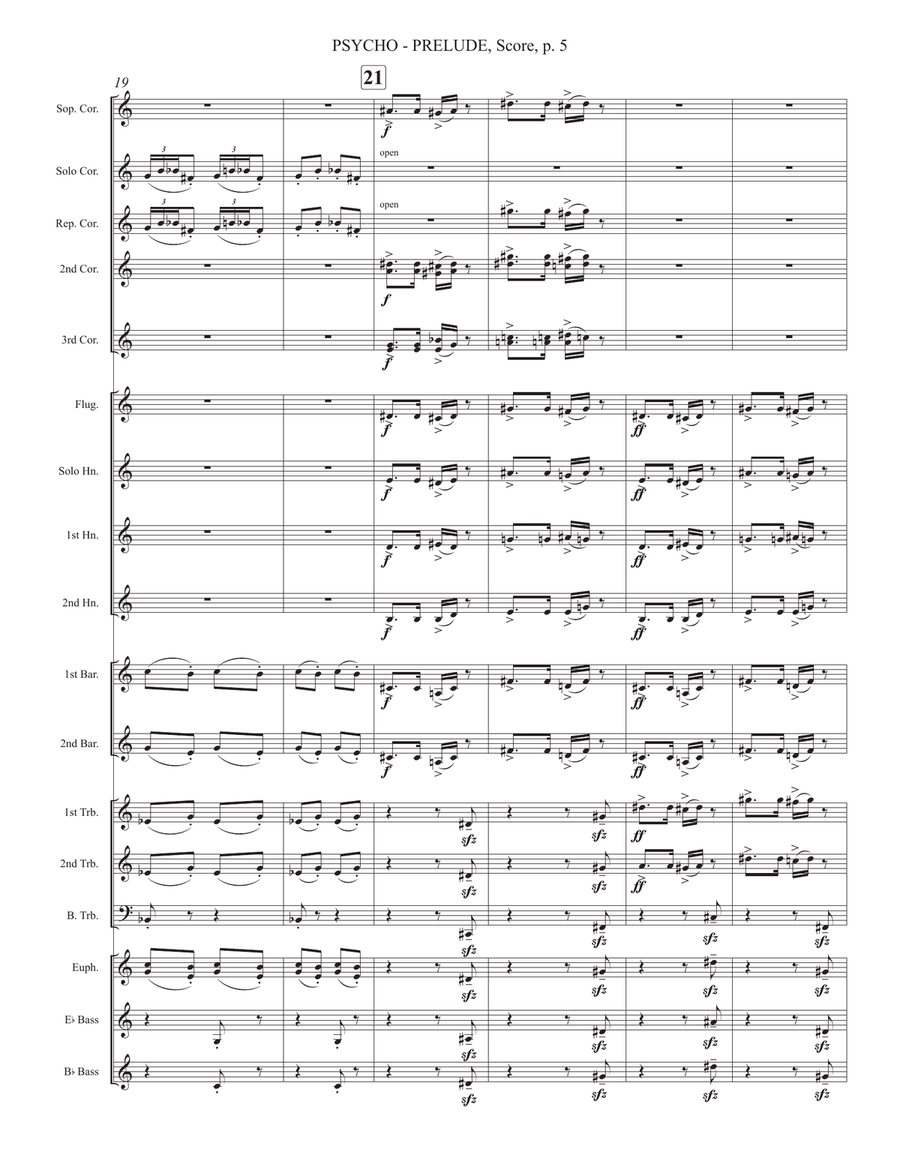 Psycho (prelude) Psycho (prelude) Brass Band scores gallery preview page 4