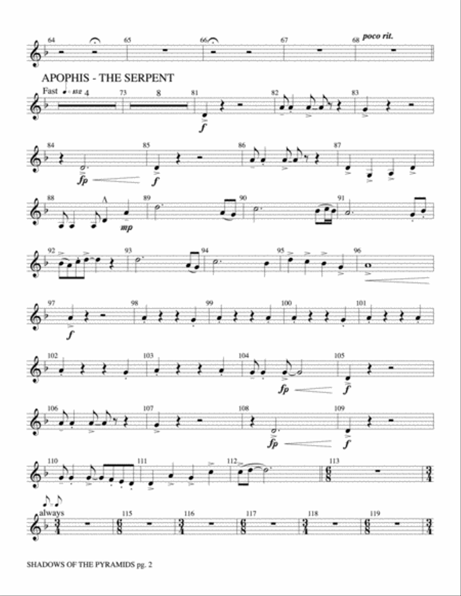 Shadows of the Pyramids: Baritone T.C. Concert Band scores gallery preview page 2