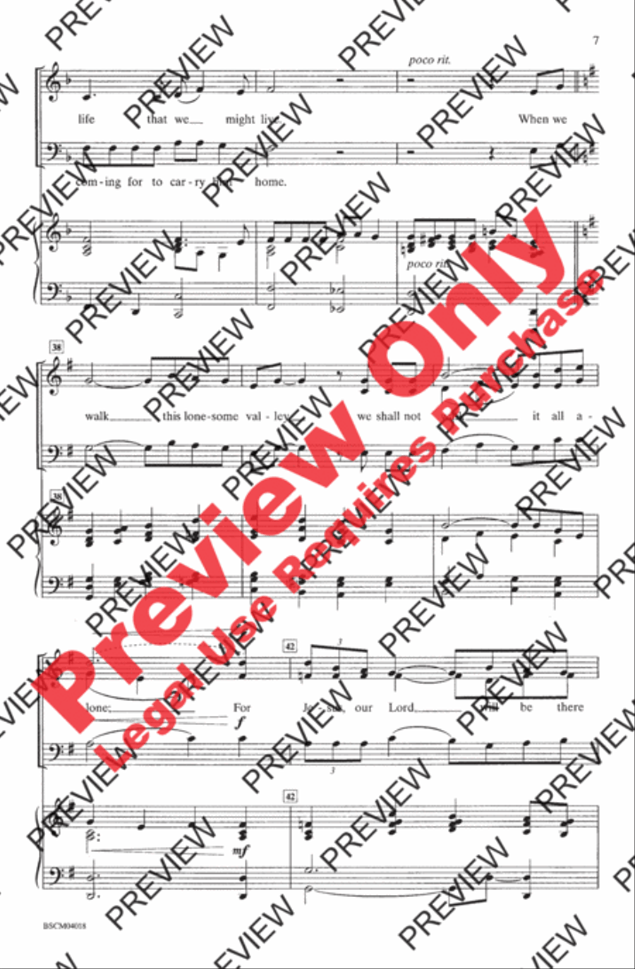 Jesus Walked This Lonesome Valley 3-Part scores gallery preview page 7