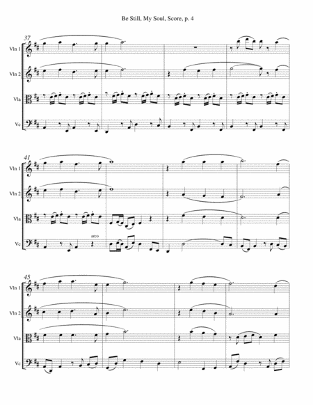 BE STILL, MY SOUL (String Quartet – Violin 1, Violin 2, Viola & Cello Score/Parts) image number null