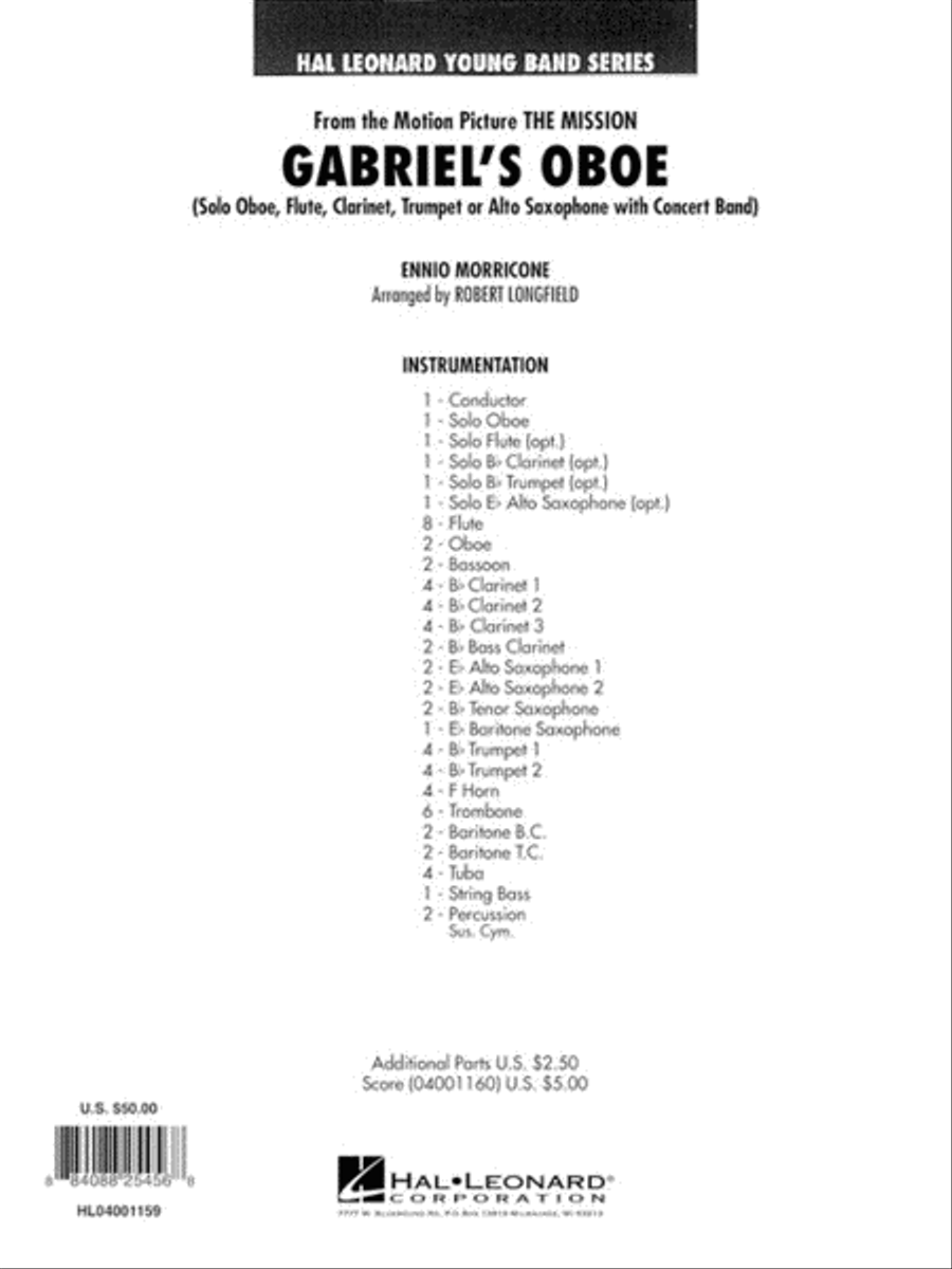 Gabriel's Oboe (from The Mission) Concert Band scores gallery preview page 8