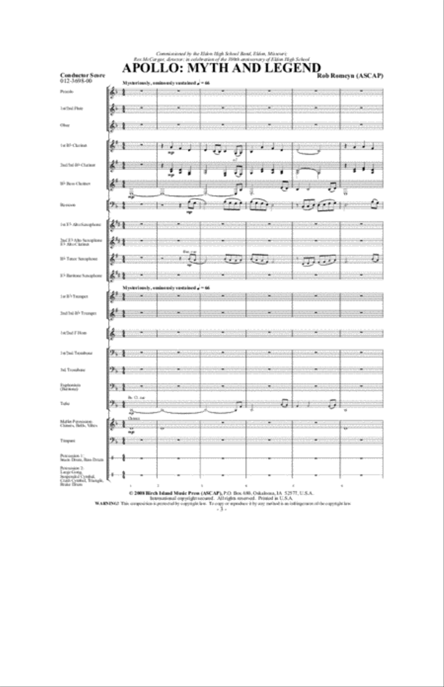 Apollo: Myth and Legend Concert Band scores gallery preview page 2