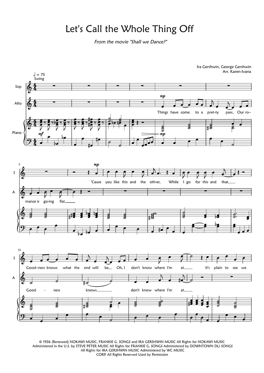 Let's Call The Whole Thing Off SA scores gallery preview page 1