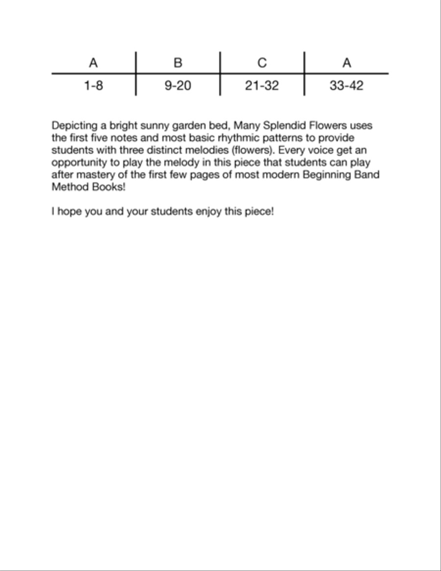 Many Splendid Flowers Many Splendid Flowers Concert Band scores gallery preview page 3
