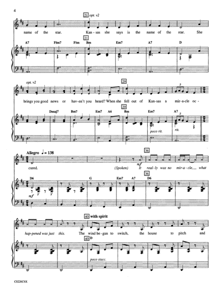 The Wizard of Oz, Selections from: Song Kit #26: Score