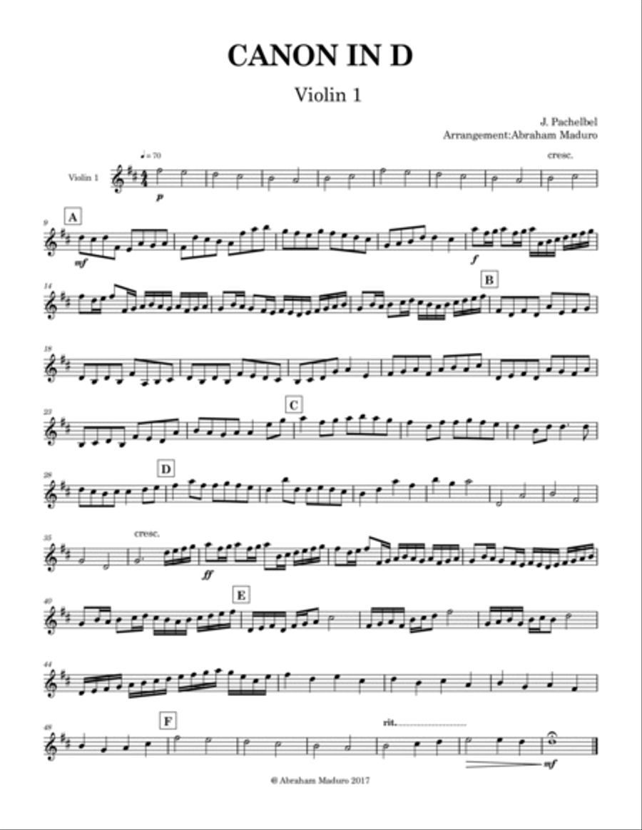 Canon In D Violin Duet String Duet scores gallery preview page 5