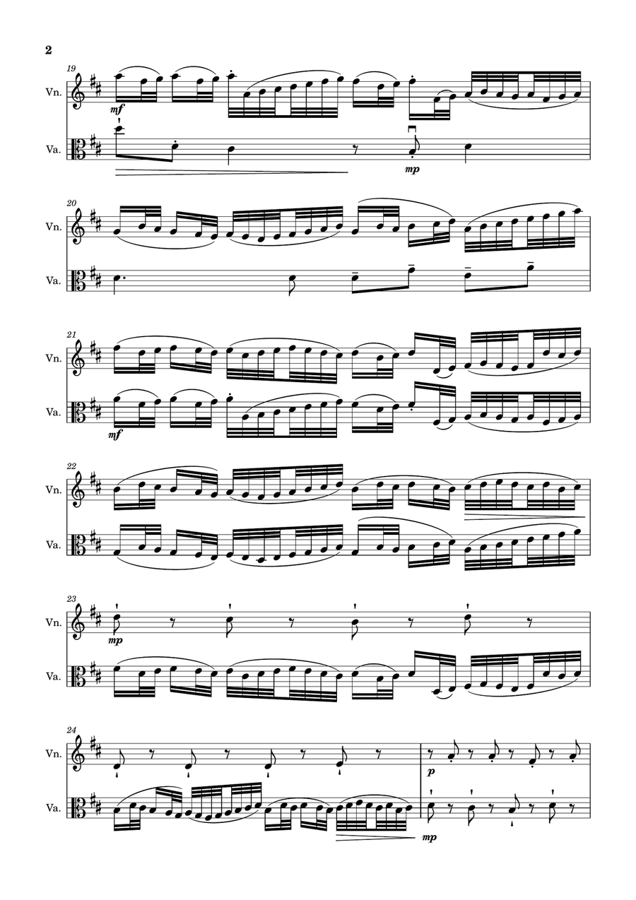 Canon in D Major, P.37; T.337. Arranged for Violin and Viola. String Duet scores gallery preview page 2
