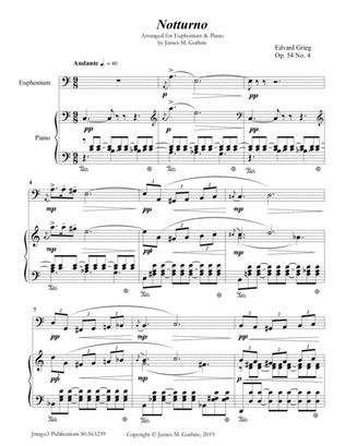 Grieg: Notturno Op. 54 No. 4 for Euphonium & Piano