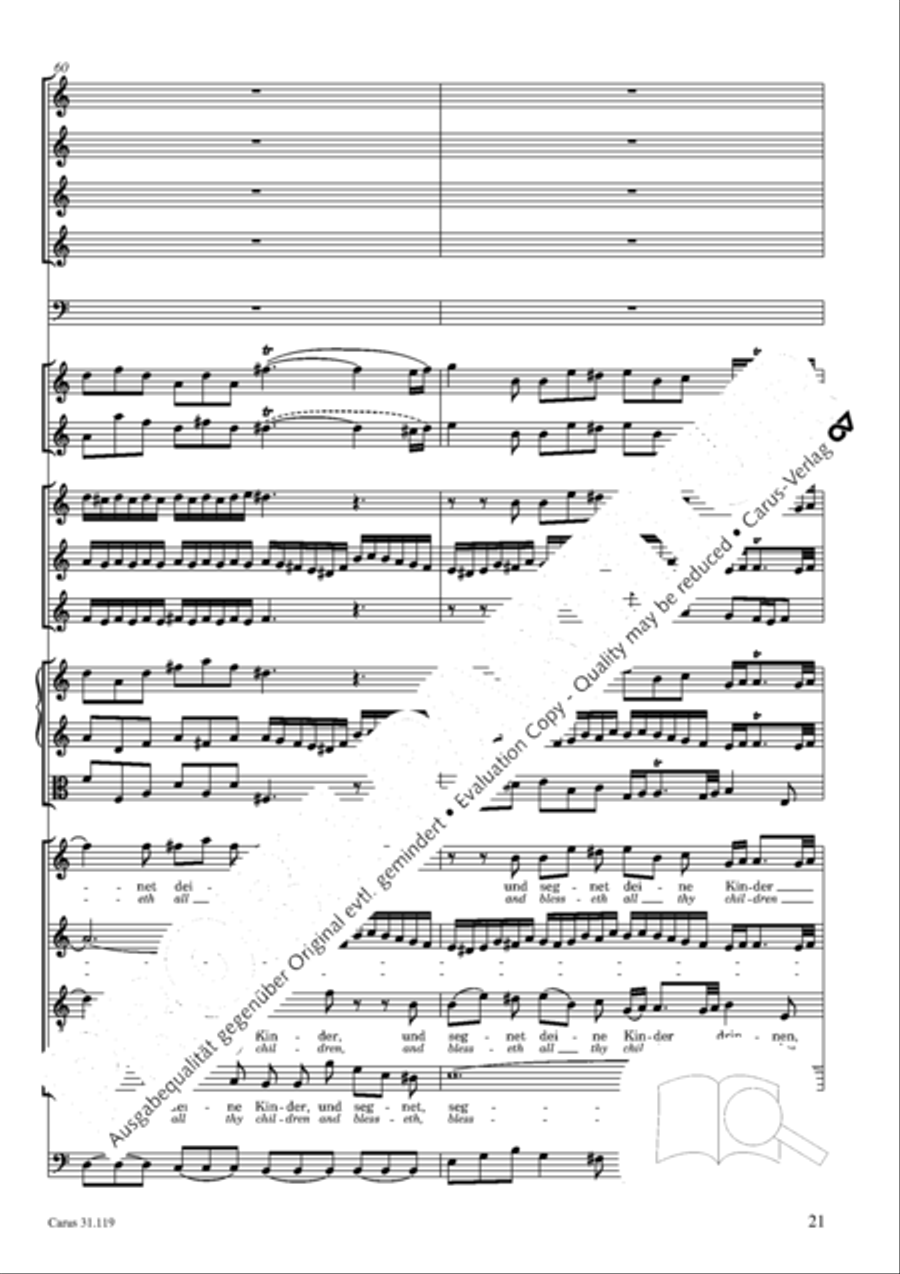 Praise the Lord, O Jerusalem (Preise, Jerusalem, den Herrn) 4-Part scores gallery preview page 22