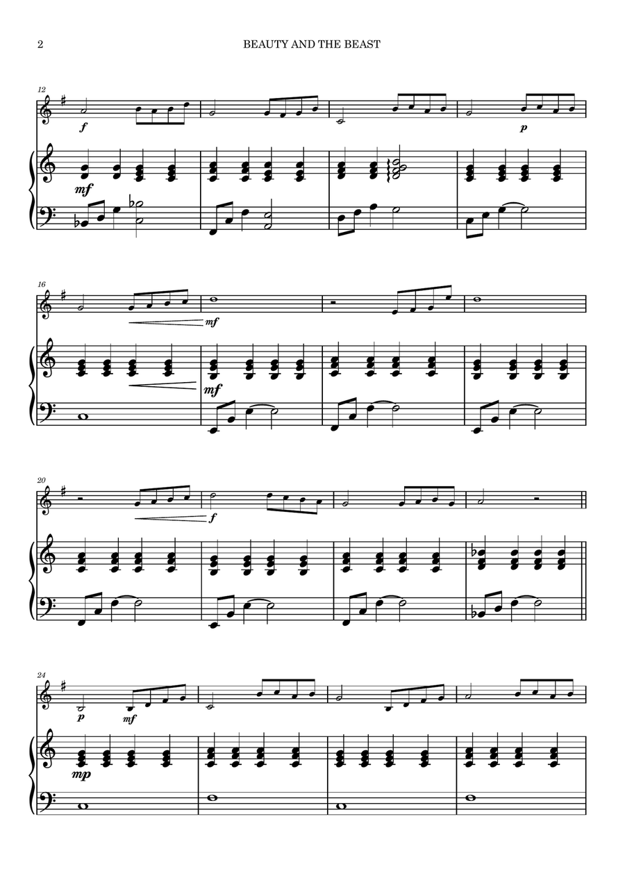 Beauty And The Beast Chamber Music scores gallery preview page 2
