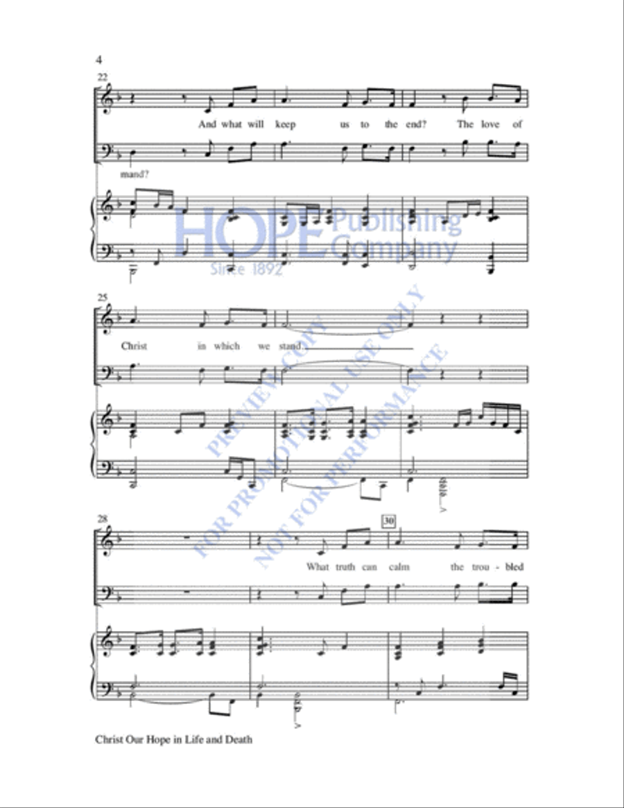 Christ Our Hope in Life and Death 4-Part scores gallery preview page 5