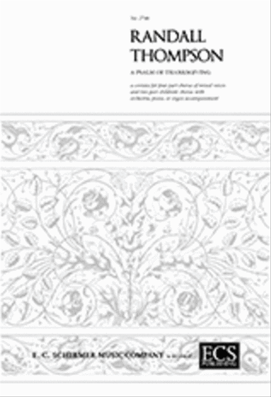 A Psalm Of Thanksgiving A Psalm Of Thanksgiving 4-Part scores gallery preview page 1