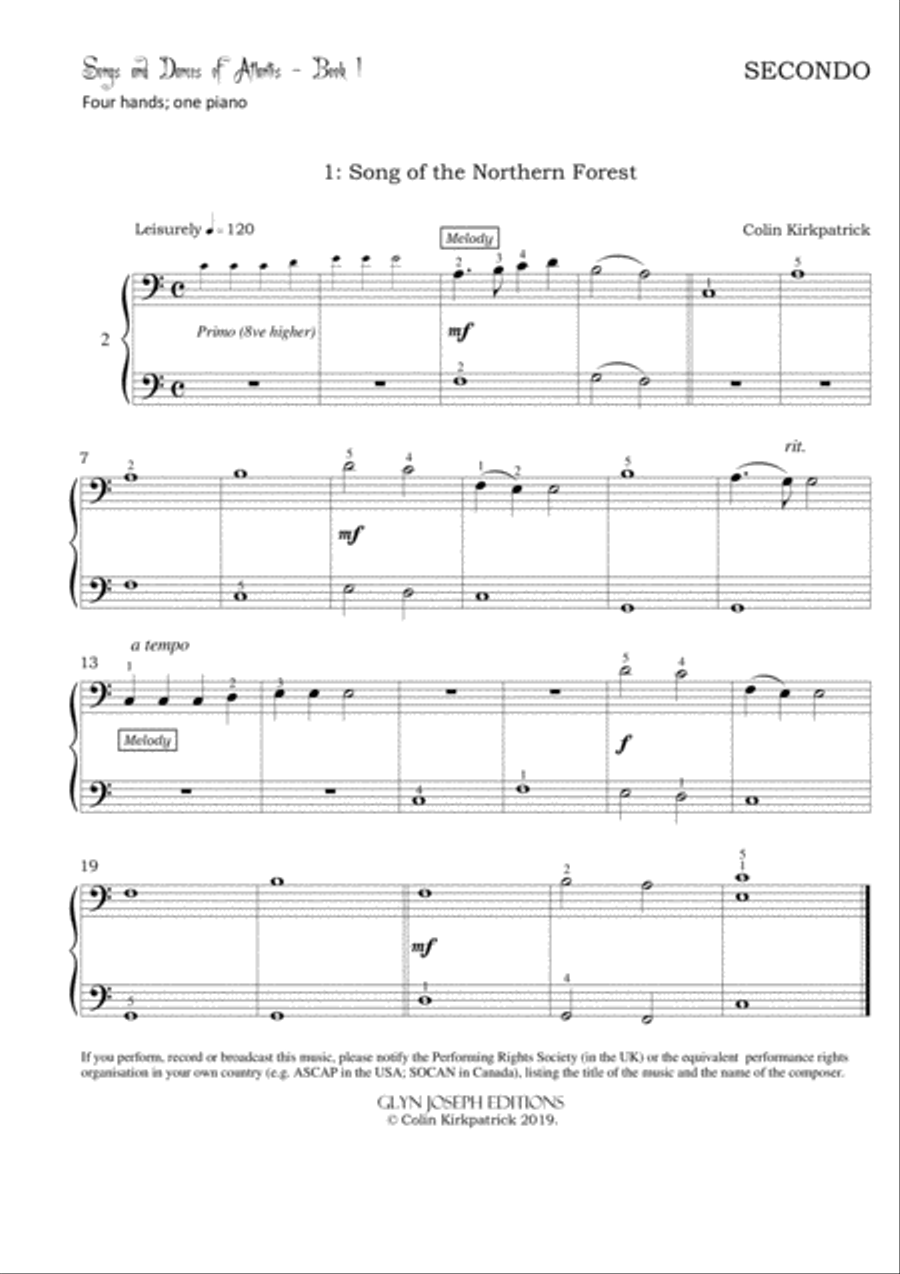 Songs and Dances of Atlantis for Piano Duet (Book 1) Piano Duet scores gallery preview page 6