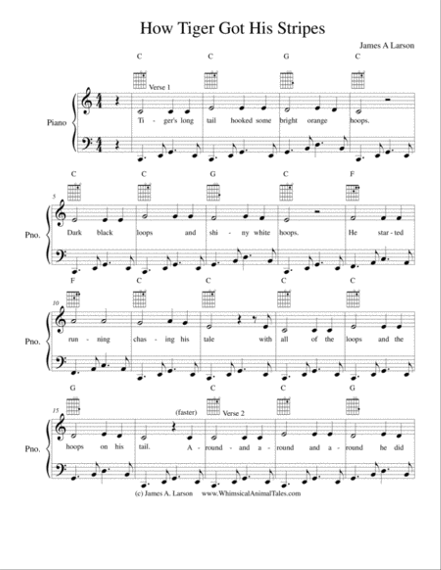 How Tiger Got His Stripes Voice scores gallery preview page 2