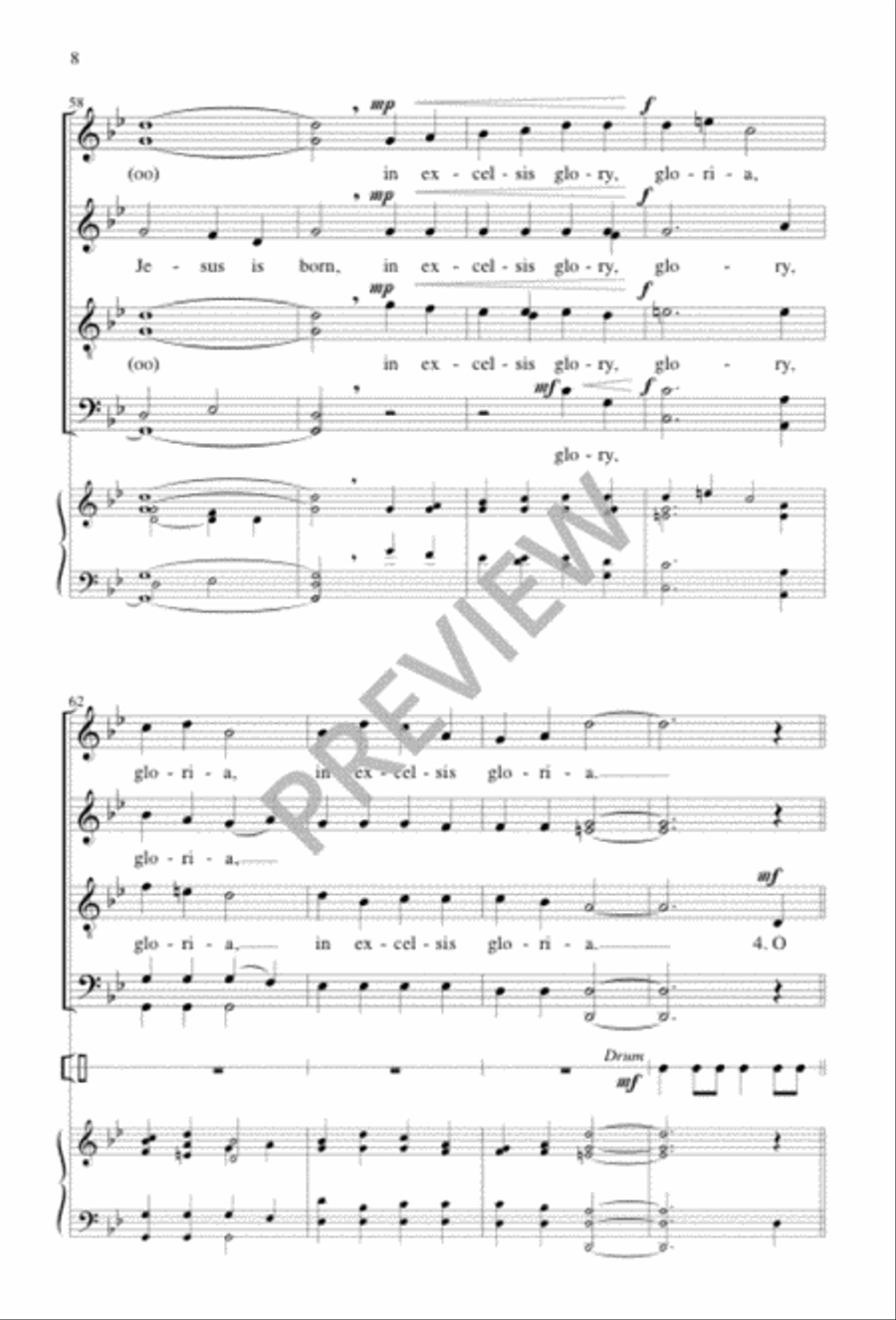 ’Twas in the Moon of Wintertime 4-Part scores gallery preview page 8