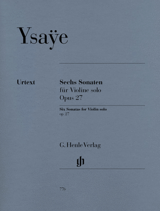 Book cover for 6 Sonatas for Violin Solo Op. 27