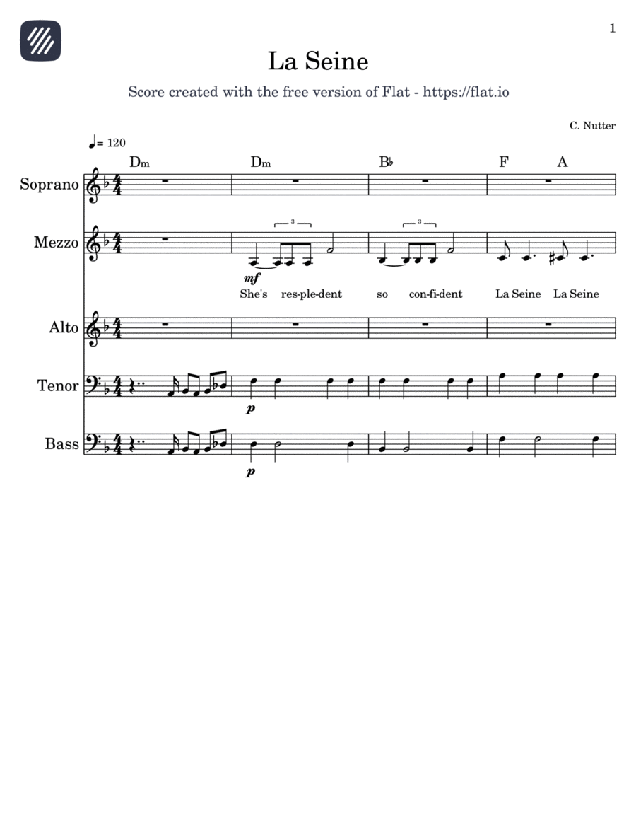 La Seine A Cappella scores gallery preview page 1