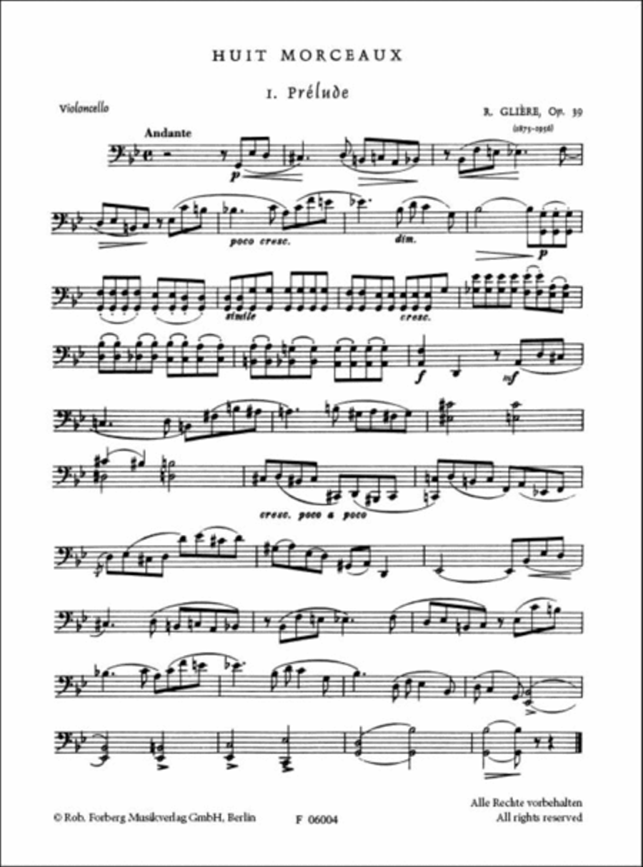 8 Morceaux Opus 39 Cello scores gallery preview page 3