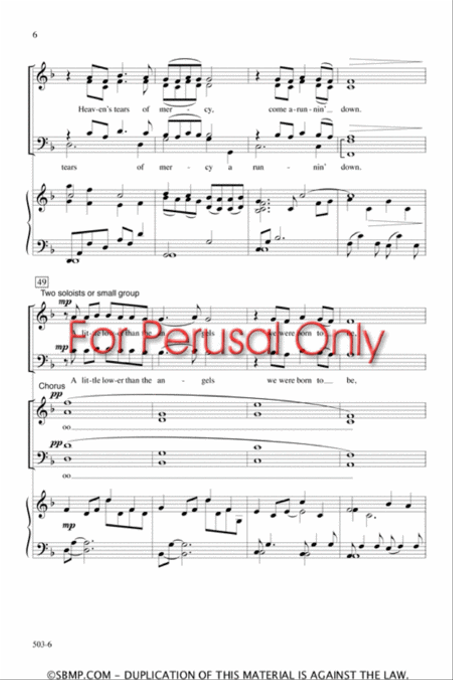 Rain Come Down - SATB Octavo 4-Part scores gallery preview page 5