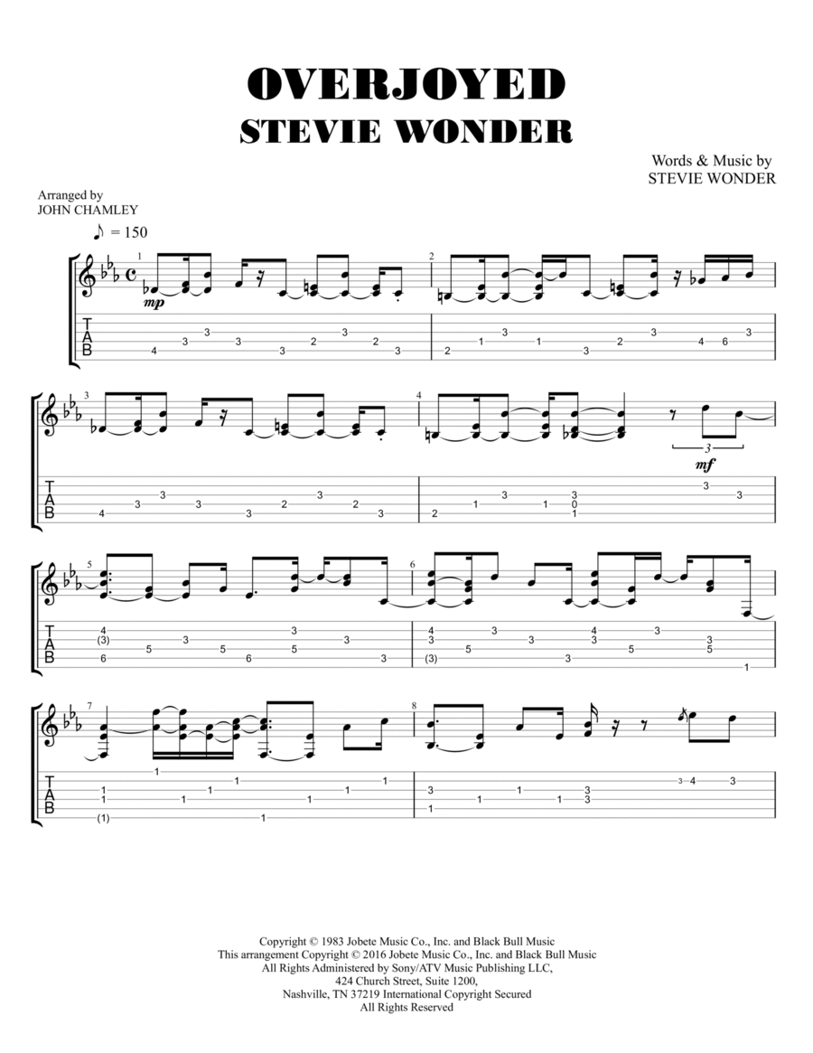 Overjoyed Electric Guitar scores gallery preview page 1