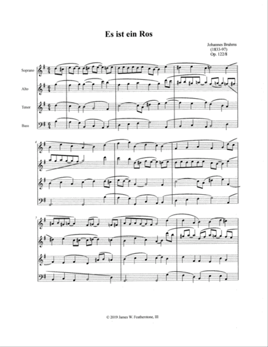 Es ist ein Ros [SATB] 4-Part scores gallery preview page 2