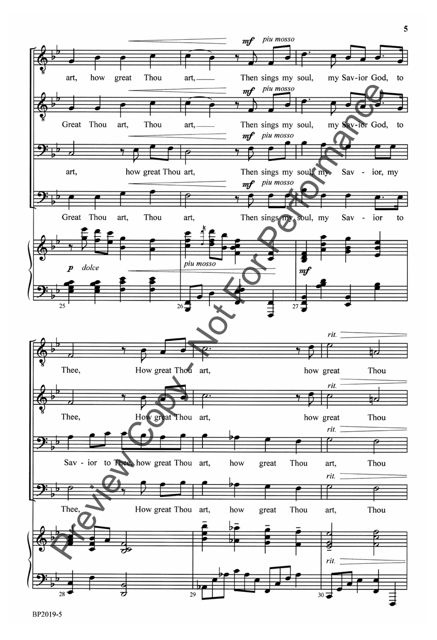 How Great Thou Art - TTBB TTBB scores gallery preview page 6